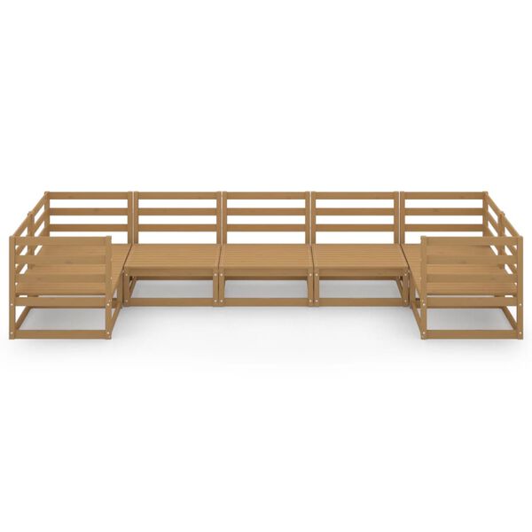 vidaXL 7-tlg. Garten-Lounge-Set Massivholz Kiefer