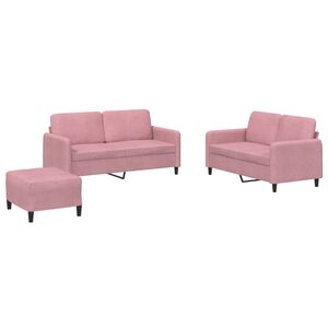 vidaXL 3-tlg. Sofagarnitur Rosa Samt