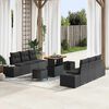 vidaXL Garten-Sofa-Set mit Kissen mit Speicher 9 pcs Schwarz