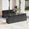 vidaXL Gartensofa-set mit Kissen 8 pcs Schwarz Poly-Rattan