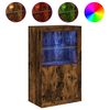 vidaXL Beistellschrank mit LED-Leuchten R&auml;uchereiche Holzwerkstoff