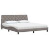 vidaXL Bett mit Matratze Taupe 180x200 cm Stoff