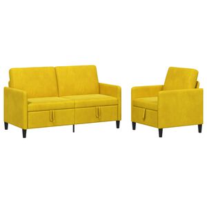 vidaXL Sofa Set mit Stauraum 2 stk. Gelb Polyester
