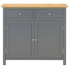 vidaXL Sideboard 90x33,5x83 cm Massivholz Eiche