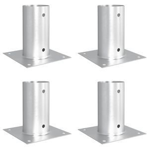 vidaXL runder Bodenanker 4 pcs Silber 15 x 15 x 15 cm Metall