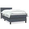 vidaXL Boxspringbett mit Matratze Dunkelgrau 90x220 cm Samt