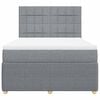 vidaXL Boxspringbett mit Matratze Hellgrau 160x200 cm Stoff