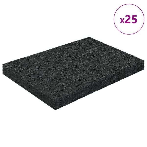 vidaXL Gummigranulat-Patiopad Schwarz 6 x 9 x 0,8 cm Gummi