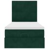 vidaXL Ottoman-Bett mit Matratzen & LEDs Dunkelgr&uuml;n 90x200 cm Samt
