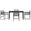 vidaXL Garten Essgruppe 5 pcs Schwarz Pulverbeschichteter Stahl