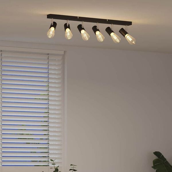 vidaXL Deckenstrahler mit Strahlern Schwarz 73 x 6,5 x 11,5 cm Metall