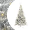 vidaXL K&uuml;nstlicher vorbeleuchteter Weihnachtsbaum Silber 210 cm PET