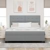 vidaXL Boxspringbett mit Matratze Hellgrau 180 x 200 cm Stoff
