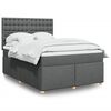 vidaXL Boxspringbett mit Matratze Dunkelgrau 140x190 cm Stoff