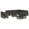 vidaXL Gartensofa-set 13 stk. Grau Poly-Rattan
