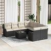 vidaXL Gartensofa-set mit Kissen mit Speicher 9 pcs Schwarz und Creme