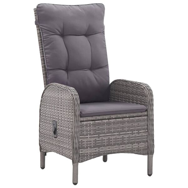 vidaXL 7-tlg. Garten-Essgruppe Grau