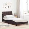 vidaXL Bett mit Matratze "Hanko" Dunkelbraun 80x200 cm Stoff