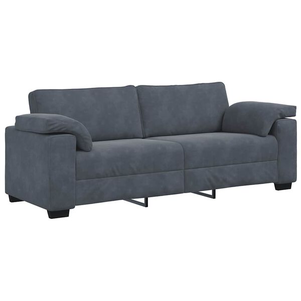vidaXL 3-Sitzer-Sofa Dunkelgrau 178 cm Samt