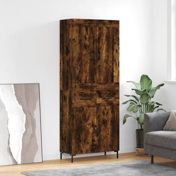 vidaXL Highboard Räuchereiche 69,5x34x180 cm Holzwerkstoff