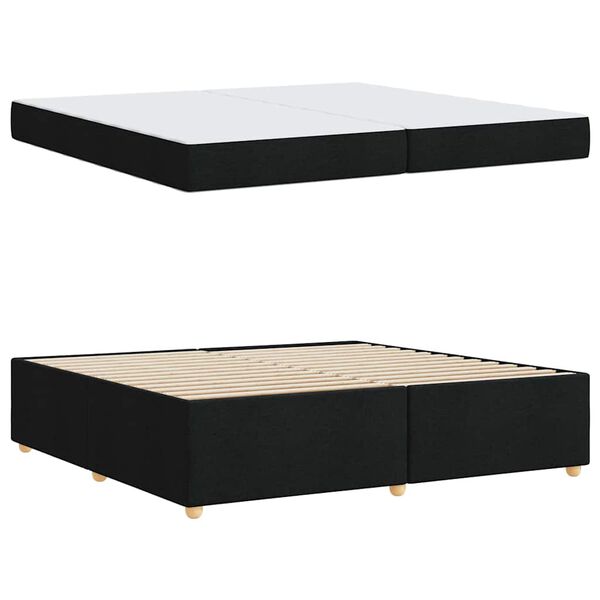 vidaXL Bettrahmen mit Matratze Schwarz 200 x 200 cm Stoff