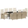 vidaXL Garten Essgruppe 9 Stk. Beige Poly-Rattan