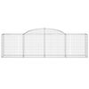 vidaXL Gabionen mit Hochbogen 17 Stk. 300x50x80/100cm Verzinktes Eisen