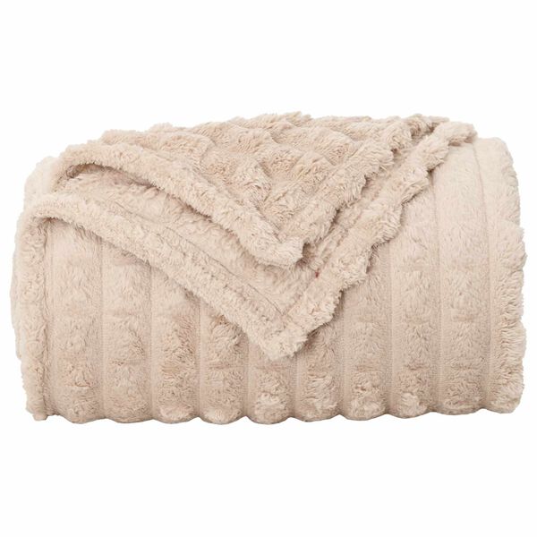 vidaXL &Uuml;berwurfdecke Beige 200 x 150 cm Fleece