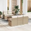 vidaXL Gartensofa-set mit Speicher 6 pcs Beige und Creme Poly-Rattan
