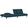vidaXL Schlafsofa 2-Sitzer mit 2 Kissen Blau Samt