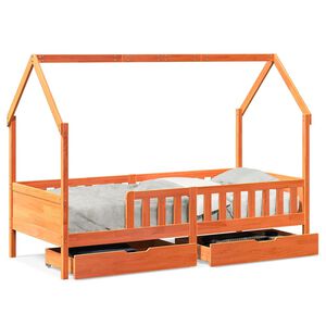 vidaXL Kinderbett mit Schubladen 90x200 cm Massivholz Kiefer