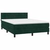 vidaXL Boxspringbett mit Matratze Dunkelgr&uuml;n 140x190 cm Samt
