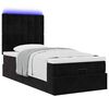 vidaXL Ottoman-Bett mit Matratzen & LEDs Schwarz 100x200 cm Samt