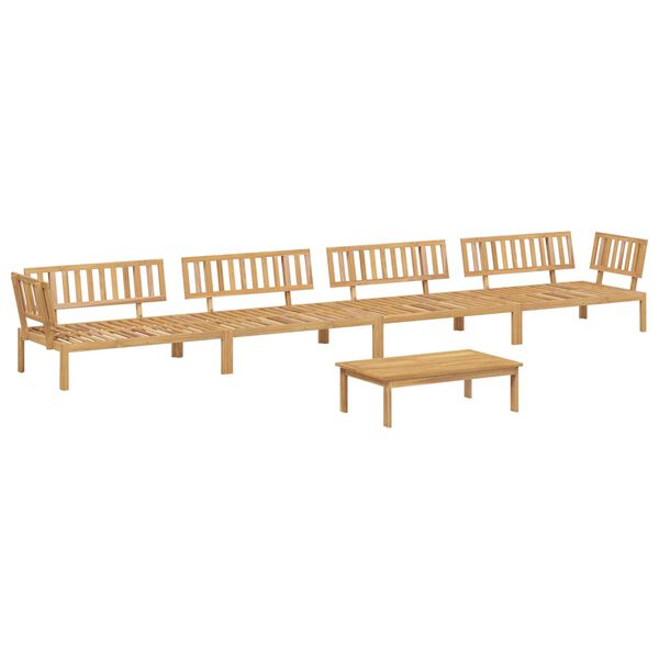 vidaXL Sofa Set mit Kissen Uni 5 pcs Taupe Massivholz Akazie