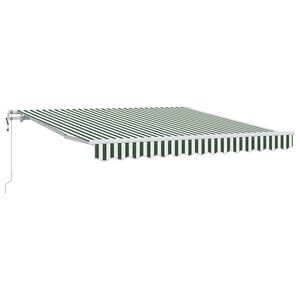 vidaXL Ausziehbare Markise Gr&uuml;n und Wei&szlig; 300 x 250 cm