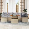 vidaXL Garten-Sofa-Set mit Speicher 8 pcs Beige Poly Rattan