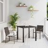 vidaXL Garten Essgruppe 3 pcs Braun und Schwarz PE-Rattan