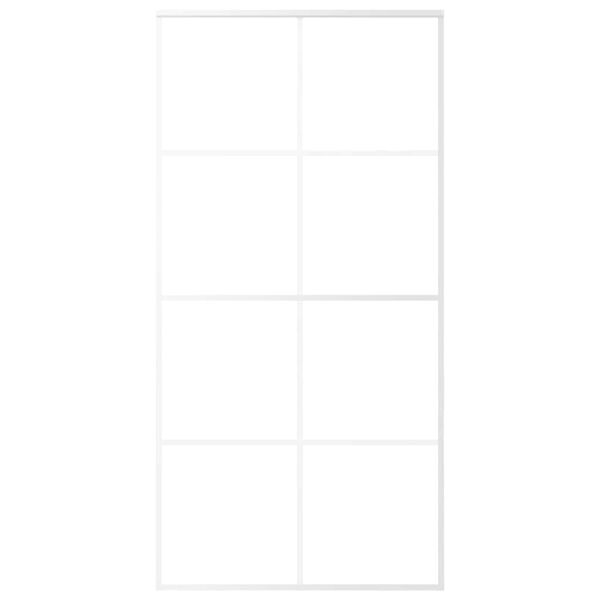vidaXL Schiebet&uuml;r ESG Glas und Aluminium mattiert 102,5x205 cm Wei&szlig;