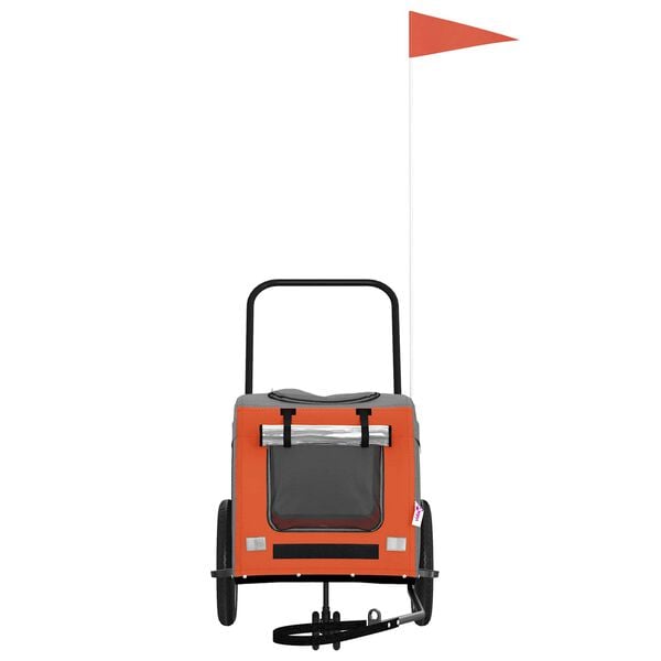 vidaXL Fahrradanh&auml;nger f&uuml;r Haustiere Orange und Grau 125 x 53 x 54 cm