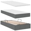 vidaXL Bett mit Stauraum und LED Dunkelgrau 90 x 190 cm Polyester