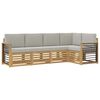 vidaXL Outdoor-Sofagarnitur 5 pcs Wei&szlig; und Hellgrau