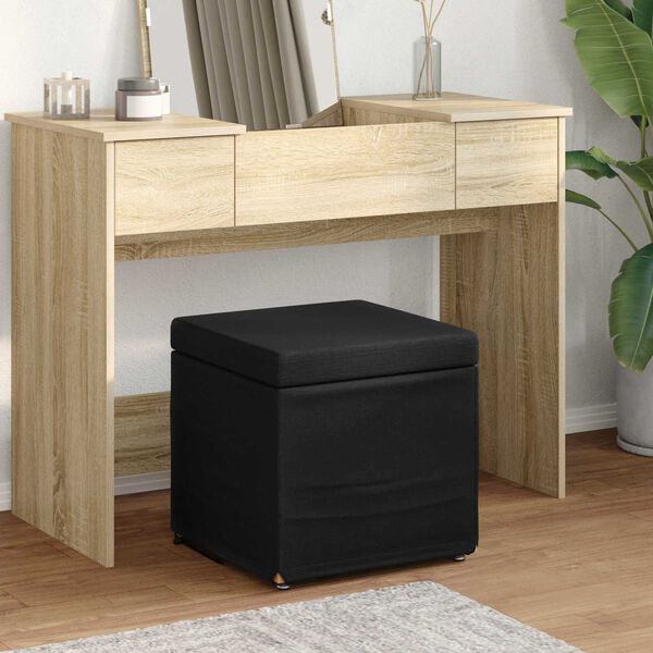vidaXL Hocker Schwarz 41 x 41 x 40 cm Stoff und Pressholz