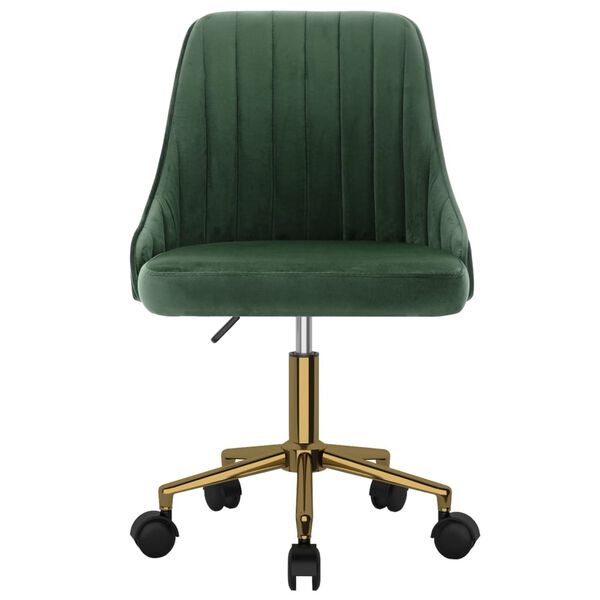 vidaXL Esszimmerst&uuml;hle 6 Stk. Drehbar Dunkelgr&uuml;n Samt