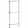 vidaXL Regal mit 3 Ablagen Transparent 30x30x67 cm Hartglas