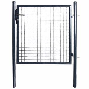 vidaXL Maschen-Gartentor verzinkter Stahl 100 x 100 cm Grau