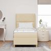 vidaXL Boxspringbett mit Matratze Creme 90 x 190 cm Stoff