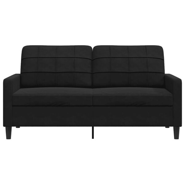 vidaXL 2-Sitzer-Sofa Schwarz 140 cm Samt