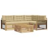 vidaXL Outdoor-Sofagarnitur 6 stk. Wei&szlig; und Beige Polyester