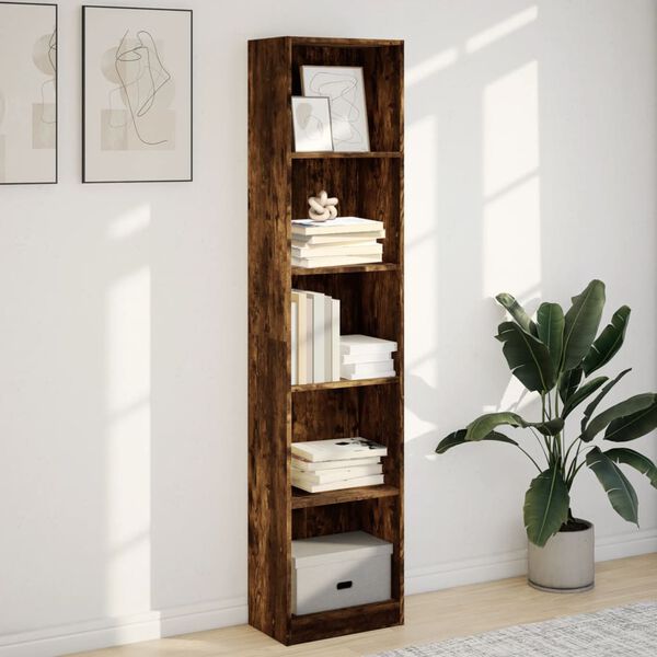vidaXL Bücherregal Räuchereiche 40x24x176 cm Holzwerkstoff
