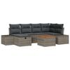 vidaXL Gartensofa-set 7 stk. Grau Poly Rattan